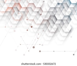 Abstract hexagon background. Technology polygonal design. Digital futuristic minimalism. Vector
