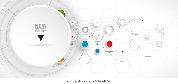 Abstract hexagon background. Technology polygonal design. Digital futuristic minimalism