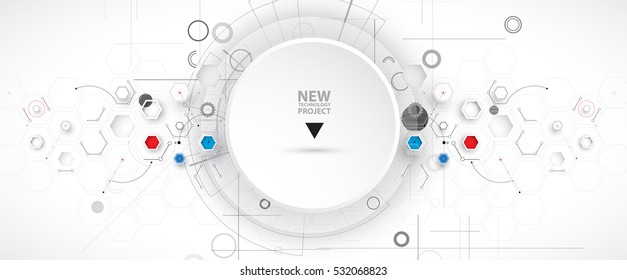 Abstract hexagon background. Technology polygonal design. Digital futuristic minimalism