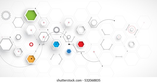 Abstract hexagon background. Technology polygonal design. Digital futuristic minimalism