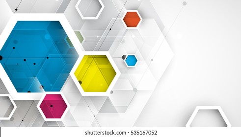 Abstract hexagon background. Technology polygonal design. Digital futuristic minimalism. Vector