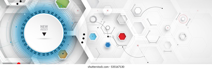 Abstract hexagon background. Technology polygonal design. Digital futuristic minimalism. Vector