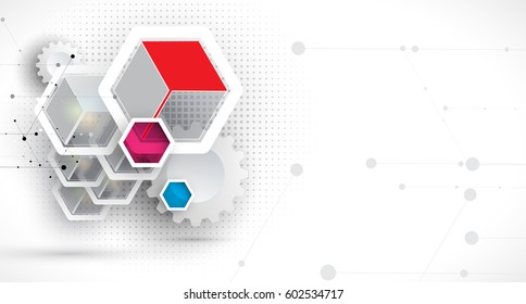 Abstract hexagon background. Technology polygonal design. Digital futuristic minimalism