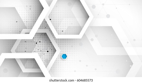 Abstract hexagon background. Technology polygonal design. Digital futuristic minimalism