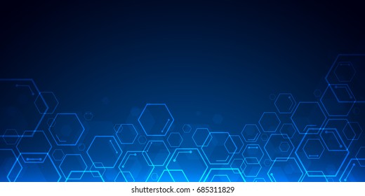 Abstract hexagon background , Technology polygonal concept