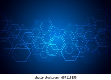 Abstract hexagon background , Technology polygonal concept