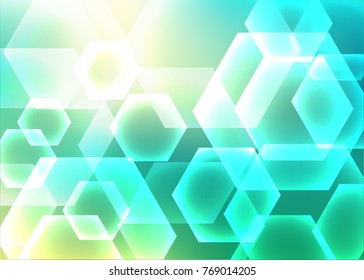 Abstract hexagon background. Technology polygonal design.