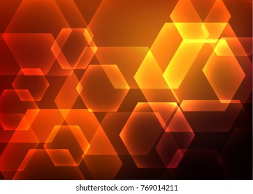 Abstract hexagon background. Technology polygonal design.