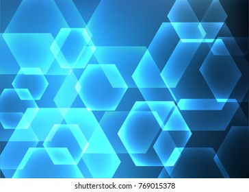 Abstract hexagon background. Technology polygonal design.