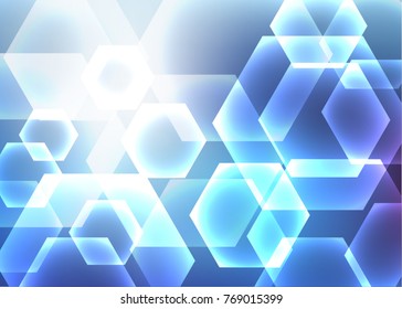 Abstract hexagon background. Technology polygonal design.