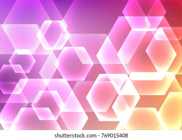 Abstract hexagon background. Technology polygonal design.