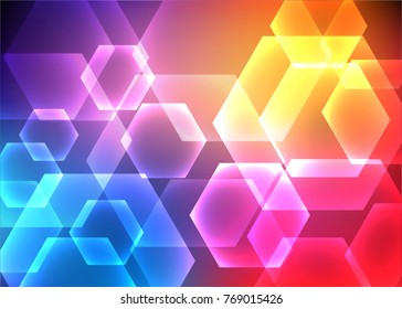 Abstract hexagon background. Technology polygonal design.