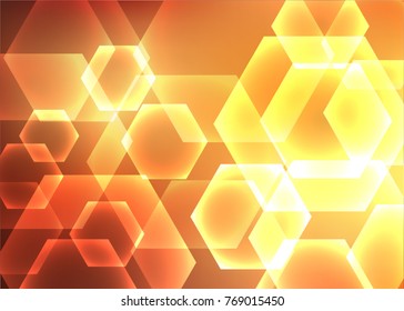 Abstract hexagon background. Technology polygonal design.