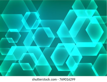 Abstract hexagon background. Technology polygonal design.