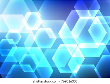Abstract hexagon background. Technology polygonal design.