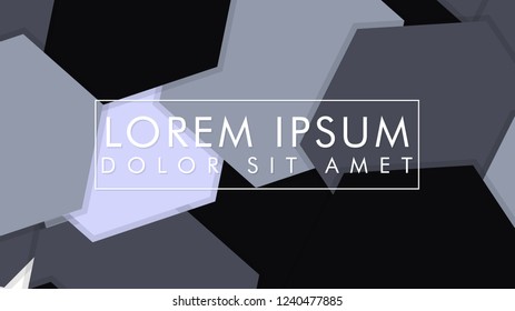 abstract hexagon background vector design with shadow , color gradient black and white