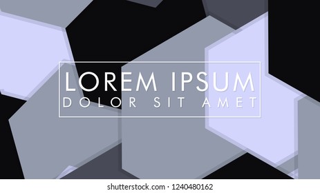 abstract hexagon background vector design with shadow , color gradient black and white
