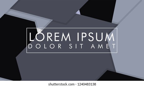abstract hexagon background vector design with shadow , color gradient black and white