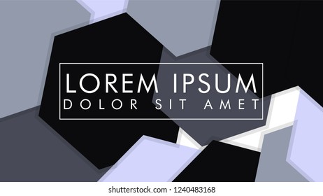abstract hexagon background vector design with shadow , color gradient black and white