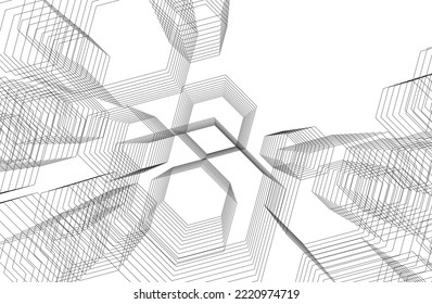 Abstract hexagon background vector drawing