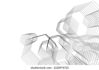 Abstract hexagon background vector drawing