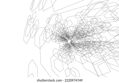 Abstract hexagon background vector drawing