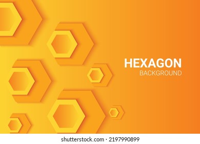 Abstract Hexagon Background, Vector EPS 10, Yellow orange color, modern wallpaper