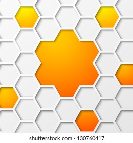 Abstract hexagon background. Vector illustration, contains transparencies, gradients and effects.