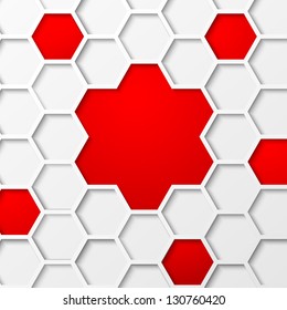 Abstract hexagon background. Vector illustration, contains transparencies, gradients and effects.