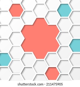 Abstract hexagon background. Vector illustration.