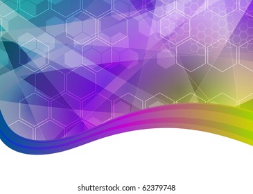 Abstract hexagon background with wave (eps 10)