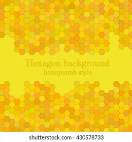 Abstract hexagon background in yellow colors. Honeycomb style