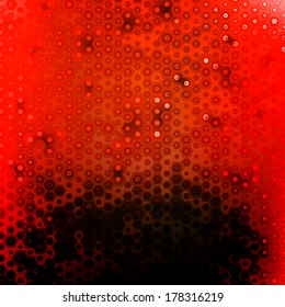 Abstract hexagon background for your technology artwork. Vector illustration. Red