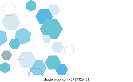 Fondo Abstractas del Anuncio del hexágono con las Formas geométricas azules suaves.