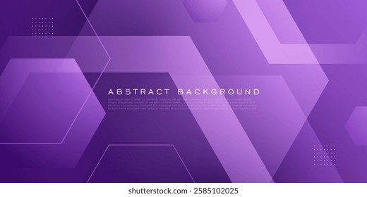 Abstract hexagon banner purple 3D background with simple geometric shapes pattern design. Eps10 vector