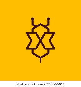 Resumen Icono del logotipo de abejas hexágonas vector Ilustración