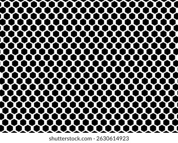Abstract hexagon black and white flat design pattern. White Geometric Background. Vector Illustration.