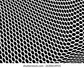 Abstraktes Sechseck Schwarz-Weiß flaches Design Muster. Weißer geometrischer Hintergrund. Vektorgrafik.