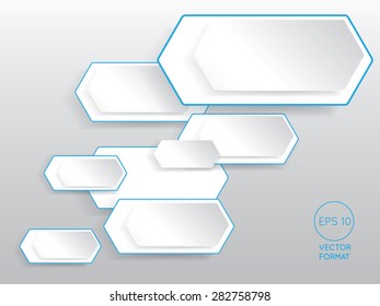 Abstract hexagon blank business background template - Vector Design Concept