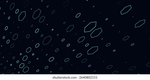 Abstract hexagon blue background banner futuristic business data technology modern concept, polygon shape lines connecting link structure dark blue contrast copyspace.