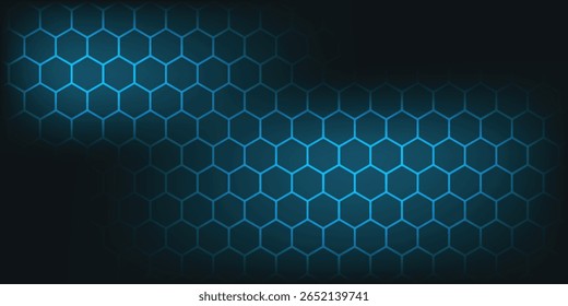 Abstract hexagon blue background banner futuristic business data technology.
