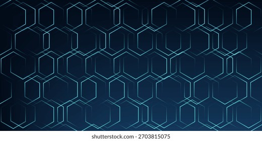 Abstrato hexágono azul fundo banner futurista tecnologia de dados empresariais conceito moderno, polígono forma linhas conectando link azul escuro contraste