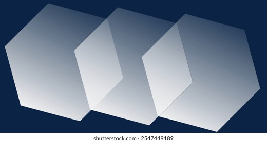  Resumo Hexágono fundo azul. Projeto de arte de linha de faixa geométrica moderno.