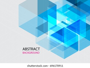 Abstract hexagon blue background. Technology polygonal design. Digital futuristic minimalism. Vector illustration
