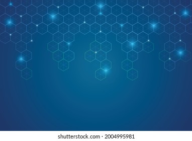 Abstract hexagon blue background,Technology concept
