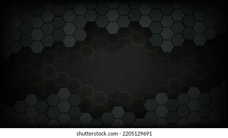 Abstract hexagon border template background