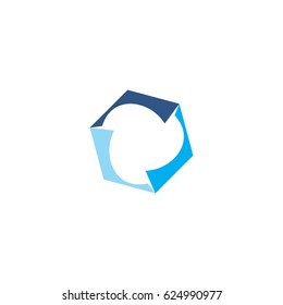 abstract hexagon box icon logo