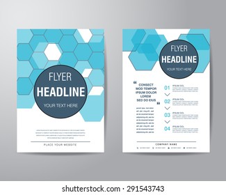 abstract hexagon brochure flyer design layout template in A4 size, vector eps10.