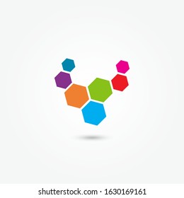 Abstract hexagon for Business Company, digital, interactive, network, computer, strategy, connect, social media, technology and global concepts.