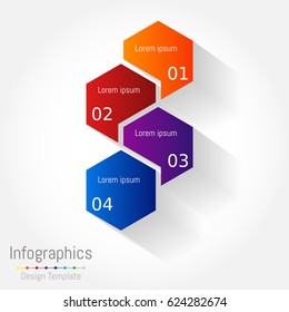 Abstract hexagon business Infographics elements, vector illustration for web design marketing advertising